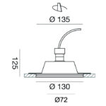 Faretto in gesso Tondo