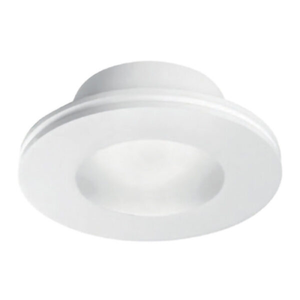 Faretto in gesso Tondo con diffusore in vetro satinato