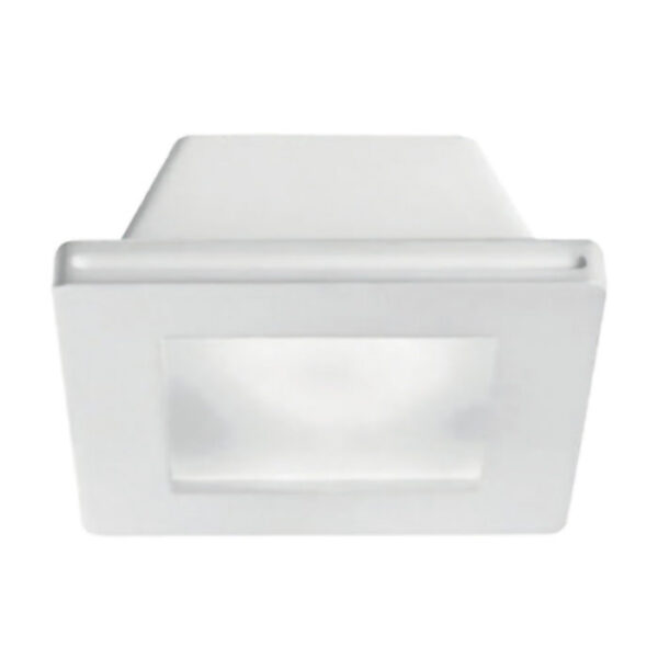 Faretto in gesso Quadrato con diffusore in vetro satinato