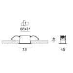 Faretto ad incasso a con 2 punti luce 3000K
